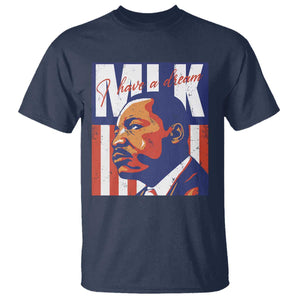 MLK Day I Have A Dream T Shirt Martin Luther King Vintage American Flag Black History Month TS11 Navy Print Your Wear