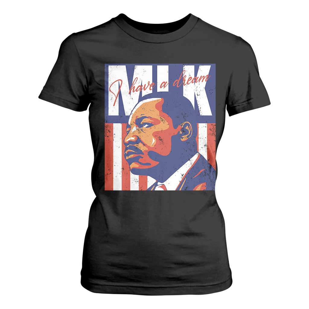 MLK Day I Have A Dream T Shirt For Women Martin Luther King Vintage American Flag Black History Month TS11 Black Print Your Wear