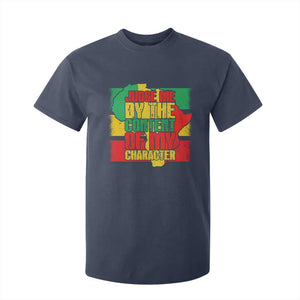 MLK Day Judge Me By The Content Of My Character T Shirt For Kid Martin Luther King Africa Map Black History Month TS11 Navy Print Your Wear