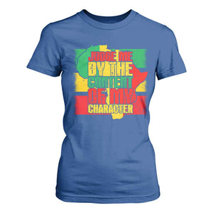 MLK Day Judge Me By The Content Of My Character T Shirt For Women Martin Luther King Africa Map Black History Month TS11 Royal Blue Print Your Wear