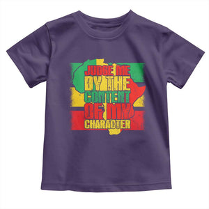 MLK Day Judge Me By The Content Of My Character Toddler T Shirt Martin Luther King Africa Map Black History Month TS11 Purple Print Your Wear