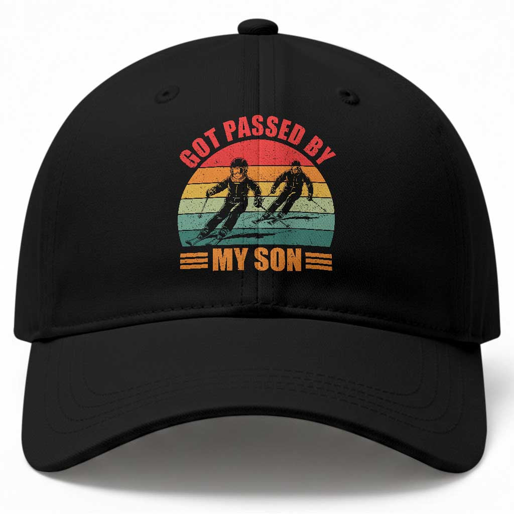 Funny Skiing Ski Dad Baseball Cap Got Passed By My Son Retro Vintage TS11 Print Your Wear
