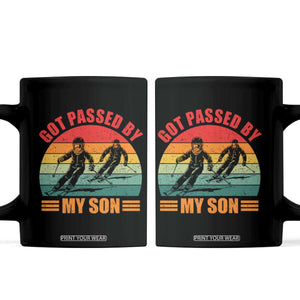 Funny Skiing Ski Dad Coffee Mug Got Passed By My Son Retro Vintage TS11 Black Print Your Wear