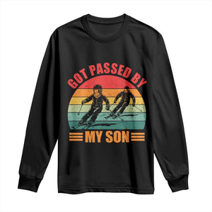 Funny Skiing Ski Dad Long Sleeve Shirt Got Passed By My Son Retro Vintage TS11 Black Print Your Wear