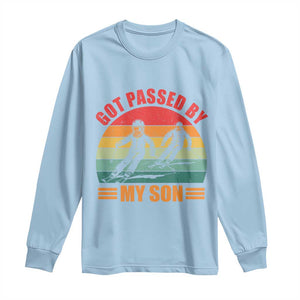 Funny Skiing Ski Dad Long Sleeve Shirt Got Passed By My Son Retro Vintage TS11 Light Blue Print Your Wear