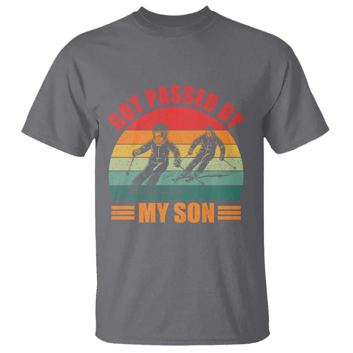 Funny Skiing Ski Dad T Shirt Got Passed By My Son Retro Vintage TS11 Charcoal Print Your Wear