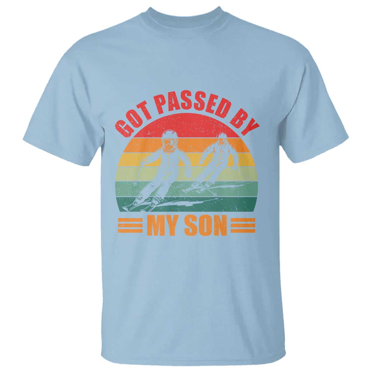 Funny Skiing Ski Dad T Shirt Got Passed By My Son Retro Vintage TS11 Light Blue Print Your Wear