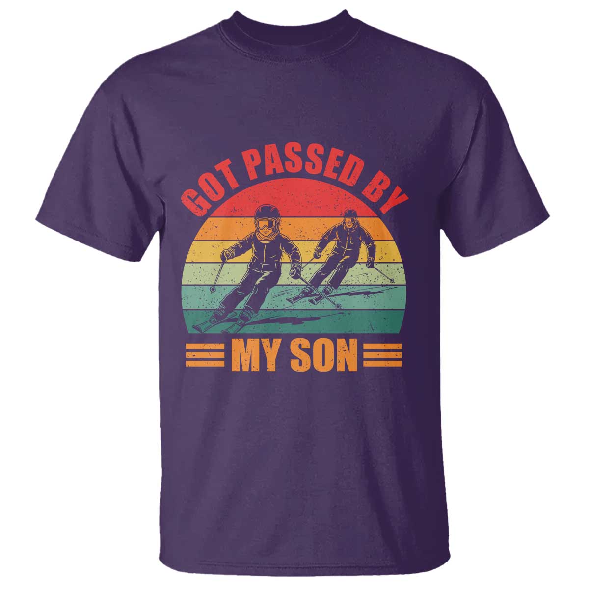Funny Skiing Ski Dad T Shirt Got Passed By My Son Retro Vintage TS11 Purple Print Your Wear