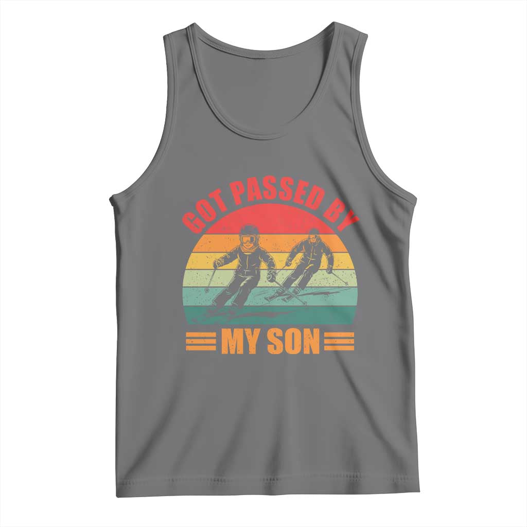 Funny Skiing Ski Dad Tank Top Got Passed By My Son Retro Vintage TS11 Black Heather Print Your Wear