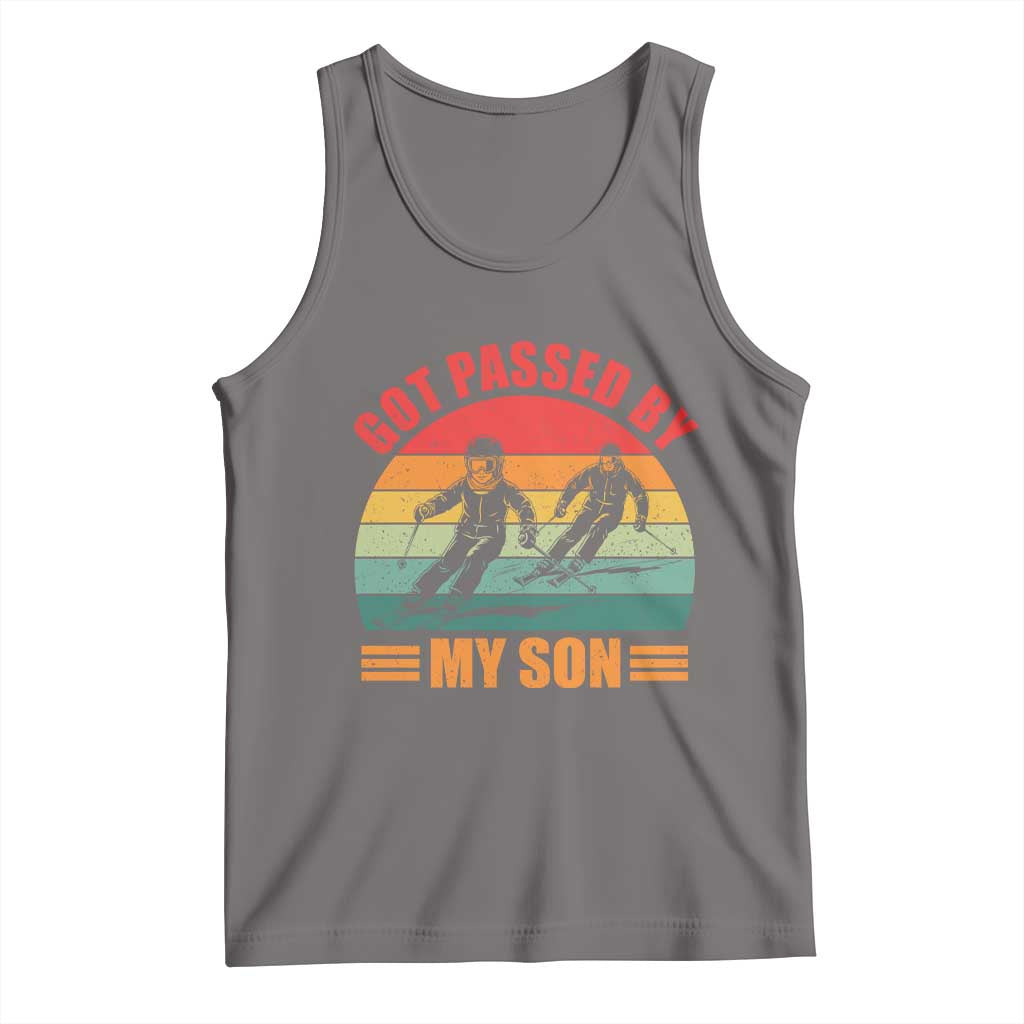 Funny Skiing Ski Dad Tank Top Got Passed By My Son Retro Vintage TS11 Deep Heather Print Your Wear