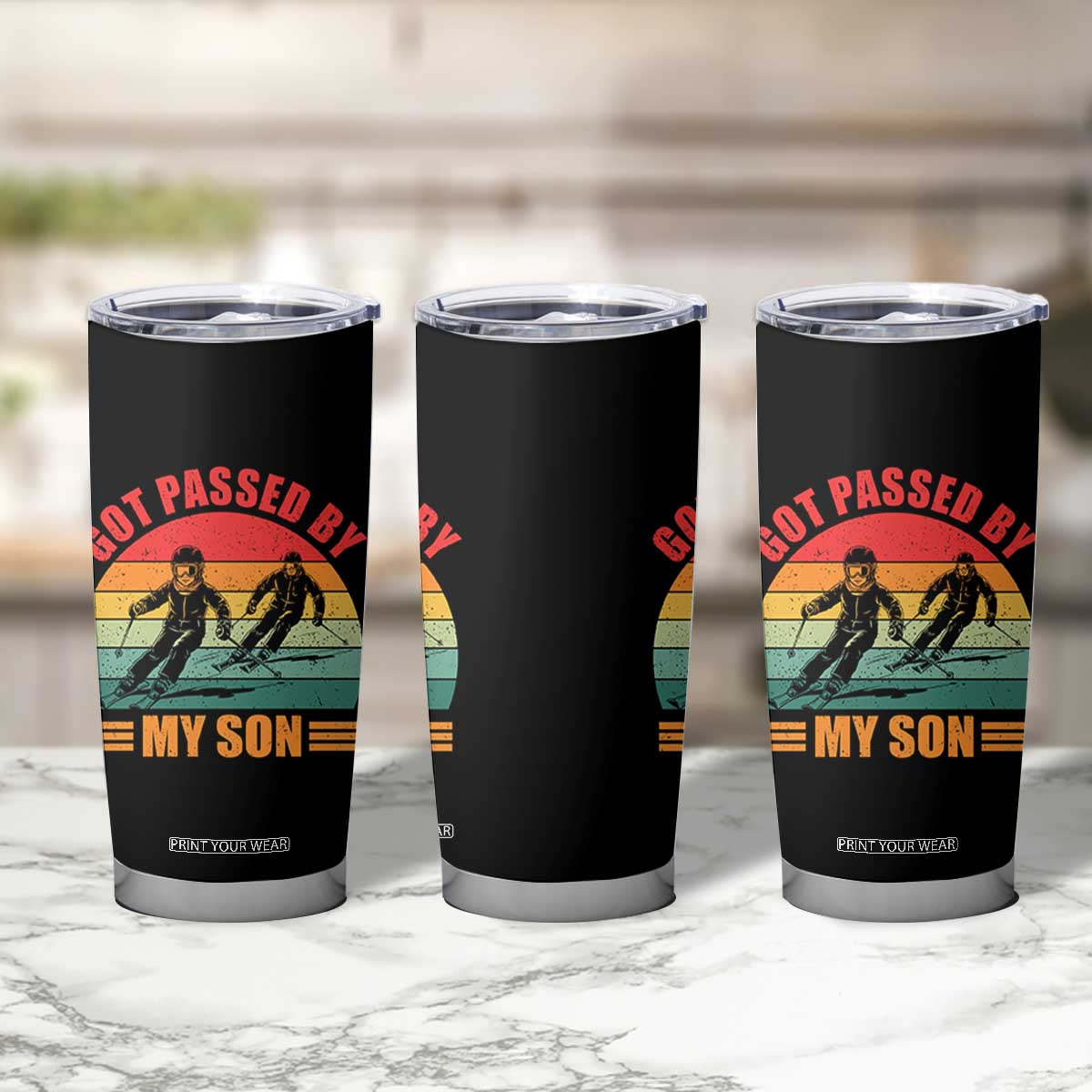 Funny Skiing Ski Dad Tumbler Cup Got Passed By My Son Retro Vintage TS11 Print Your Wear
