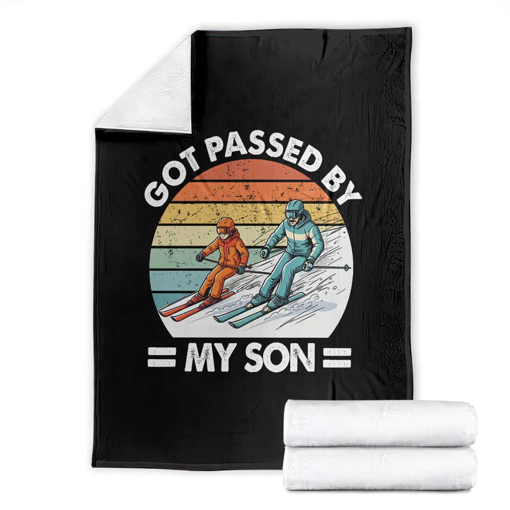 Funny Ski Dad Throw Blanket Got Passed By My Son Retro Vintage TS11 Black Print Your Wear