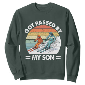 Funny Ski Dad Sweatshirt Got Passed By My Son Retro Vintage TS11 Dark Forest Green Print Your Wear