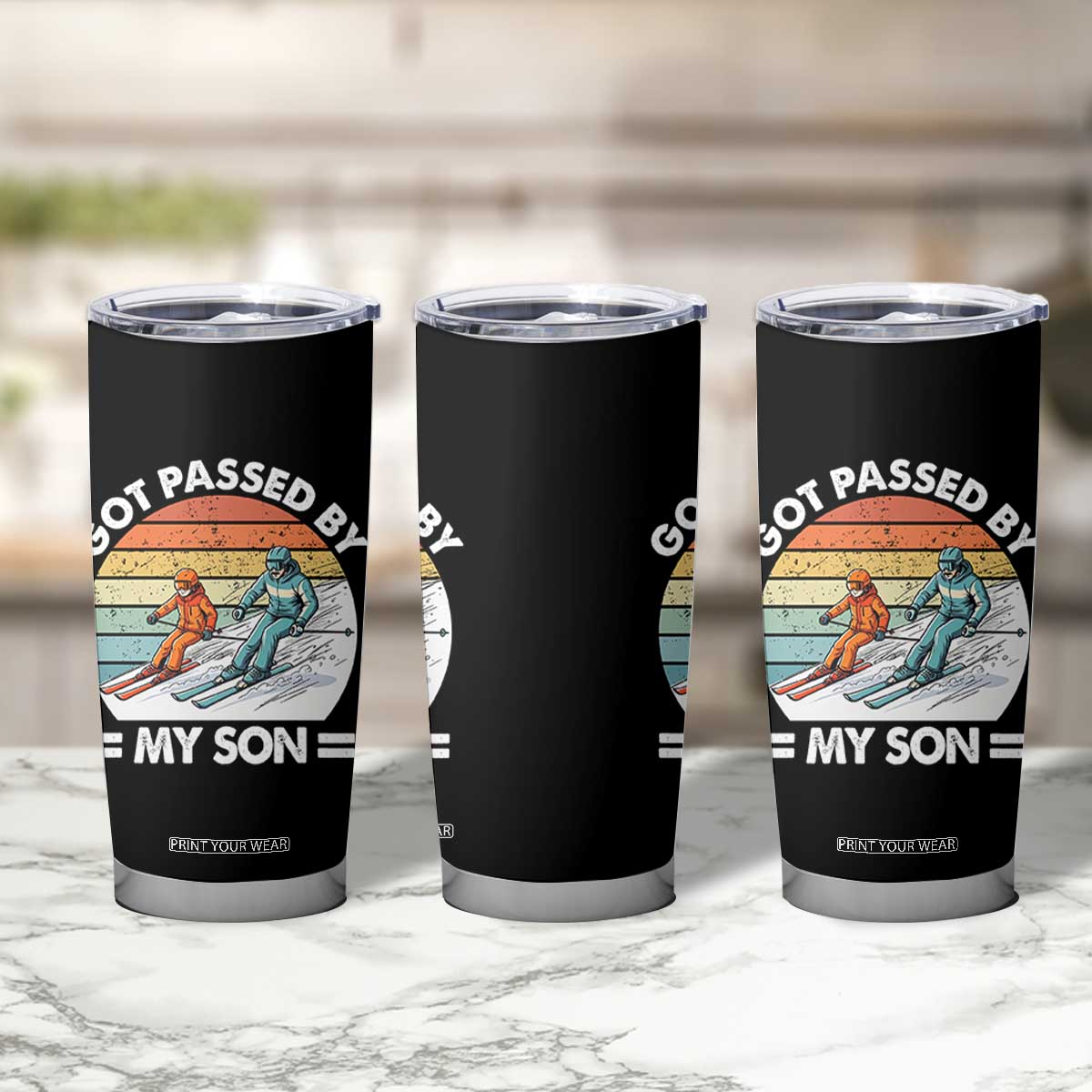 Funny Ski Dad Tumbler Cup Got Passed By My Son Retro Vintage TS11 Print Your Wear