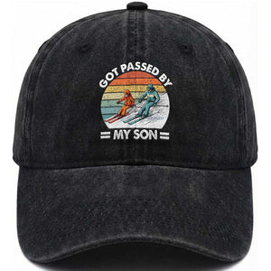 Funny Ski Dad Washed Cotton Baseball Cap Got Passed By My Son Retro Vintage TS11 Print Your Wear
