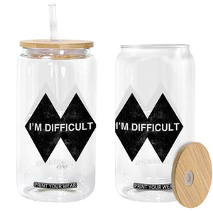 Funny I Am Difficult Double Black Diamond Ski Snowboard Glass Can TS11 Print Your Wear