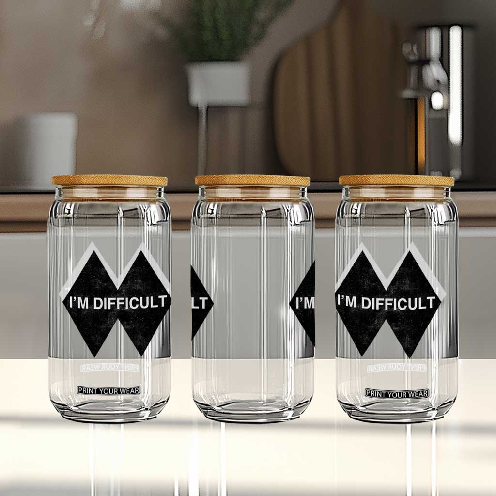 Funny I Am Difficult Double Black Diamond Ski Snowboard Glass Can TS11 Print Your Wear