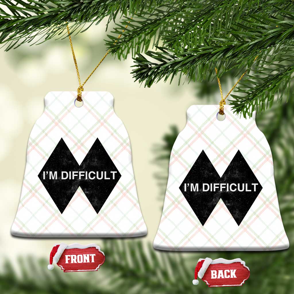 Funny I Am Difficult Double Black Diamond Ski Snowboard Ceramic Ornament TS11 Print Your Wear