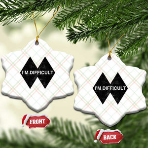 Funny I Am Difficult Double Black Diamond Ski Snowboard Ceramic Ornament TS11 Print Your Wear