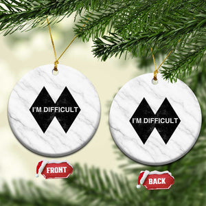 Funny I Am Difficult Double Black Diamond Ski Snowboard Ceramic Ornament TS11 1pc White Marble Print Your Wear