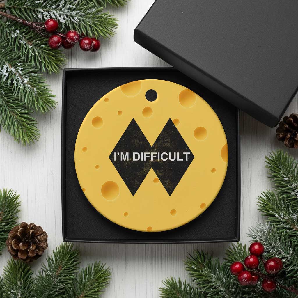 Funny I Am Difficult Double Black Diamond Ski Snowboard Ceramic Ornament TS11 1pc Yellow Cheese Print Your Wear