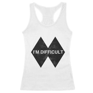 Funny I Am Difficult Double Black Diamond Ski Snowboard Racerback Tank Top TS11 White Print Your Wear