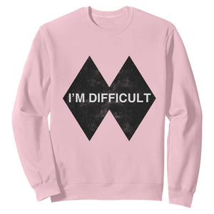 Funny I Am Difficult Double Black Diamond Ski Snowboard Sweatshirt TS11 Light Pink Print Your Wear