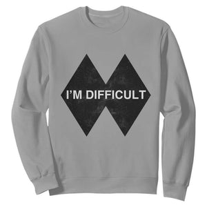 Funny I Am Difficult Double Black Diamond Ski Snowboard Sweatshirt TS11 Sport Gray Print Your Wear