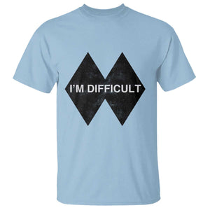 Funny I Am Difficult Double Black Diamond Ski Snowboard T Shirt TS11 Light Blue Print Your Wear