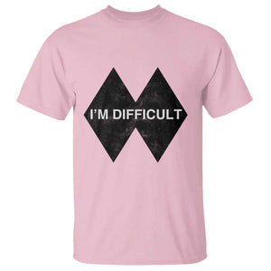 Funny I Am Difficult Double Black Diamond Ski Snowboard T Shirt TS11 Light Pink Print Your Wear