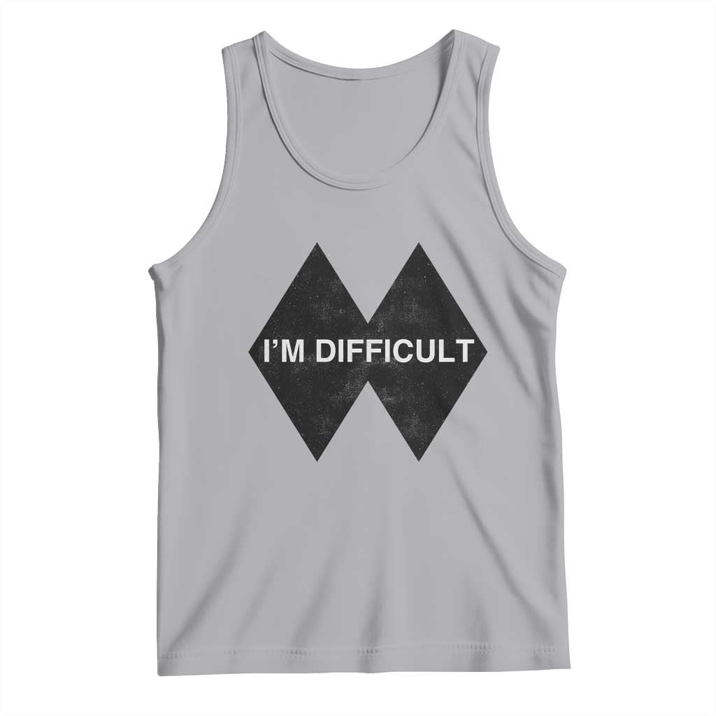 Funny I Am Difficult Double Black Diamond Ski Snowboard Tank Top TS11 Athletic Heather Print Your Wear