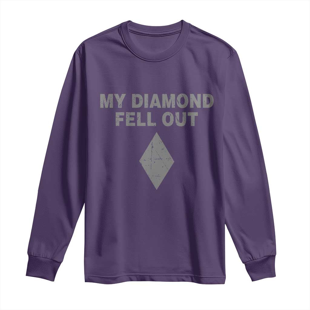 Funny Skiing Snowboarding Long Sleeve Shirt My Diamond Fell Out Ski Puns Double Black Diamond TS11 Purple Print Your Wear
