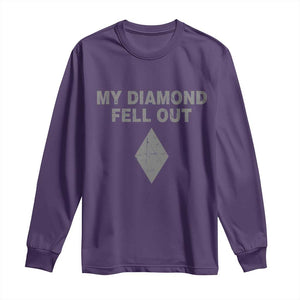 Funny Skiing Snowboarding Long Sleeve Shirt My Diamond Fell Out Ski Puns Double Black Diamond TS11 Purple Print Your Wear