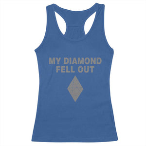 Funny Skiing Snowboarding Racerback Tank Top My Diamond Fell Out Ski Puns Double Black Diamond TS11 Royal Blue Print Your Wear