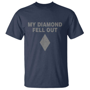Funny Skiing Snowboarding T Shirt My Diamond Fell Out Ski Puns Double Black Diamond TS11 Navy Print Your Wear