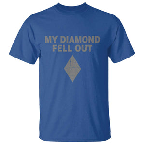Funny Skiing Snowboarding T Shirt My Diamond Fell Out Ski Puns Double Black Diamond TS11 Royal Blue Print Your Wear