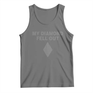 Funny Skiing Snowboarding Tank Top My Diamond Fell Out Ski Puns Double Black Diamond TS11 Black Heather Print Your Wear