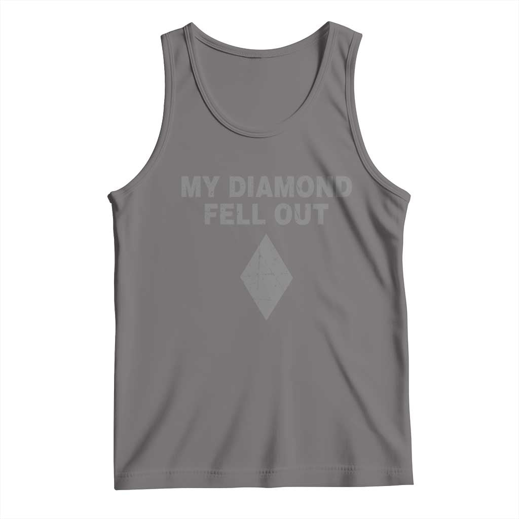 Funny Skiing Snowboarding Tank Top My Diamond Fell Out Ski Puns Double Black Diamond TS11 Deep Heather Print Your Wear