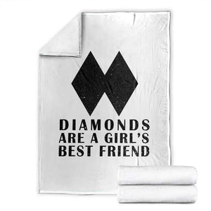 Funny Skiing Snowboarding Throw Blanket Diamonds Are A Girls Best Friend TS11 White Print Your Wear