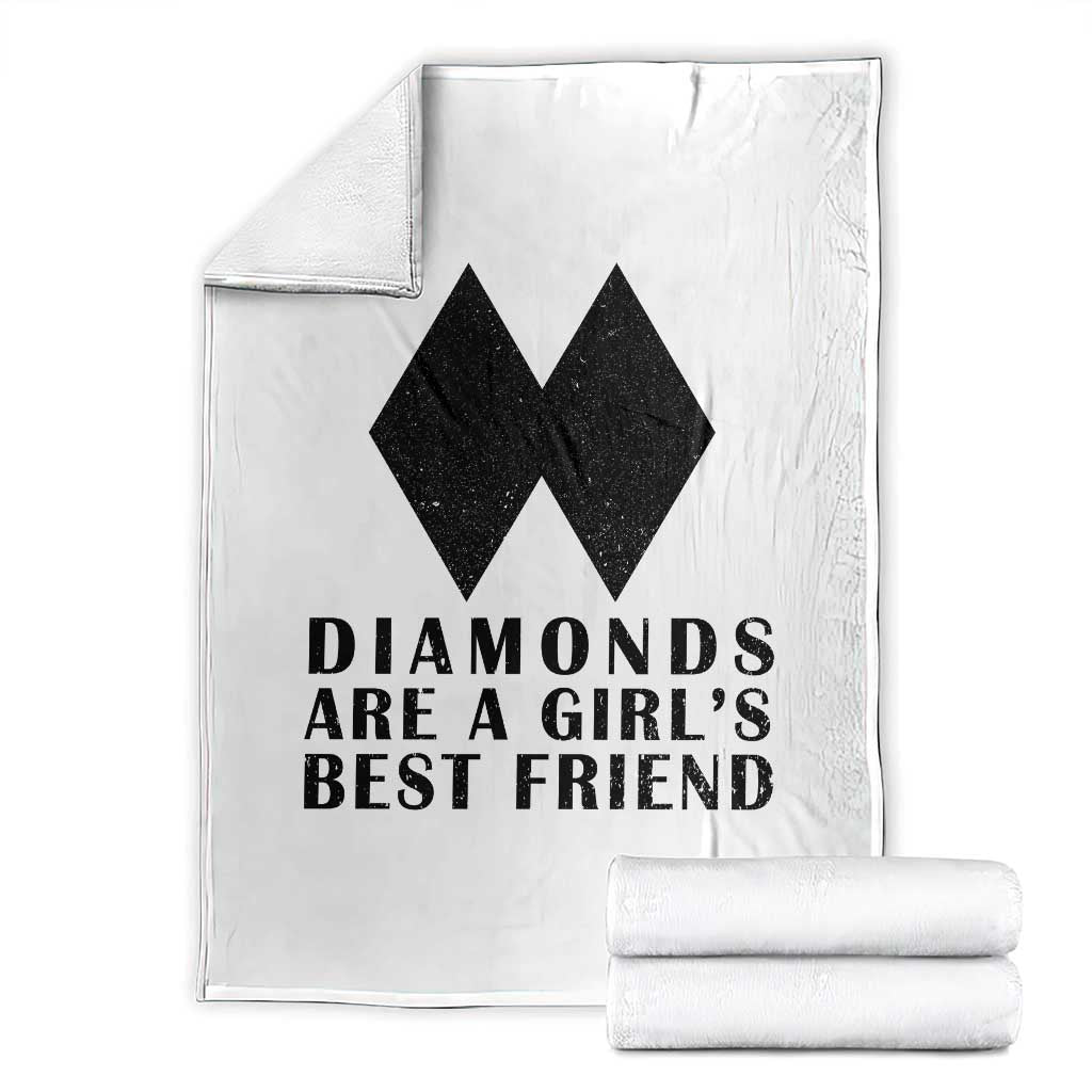Funny Skiing Snowboarding Throw Blanket Diamonds Are A Girls Best Friend TS11 White Print Your Wear