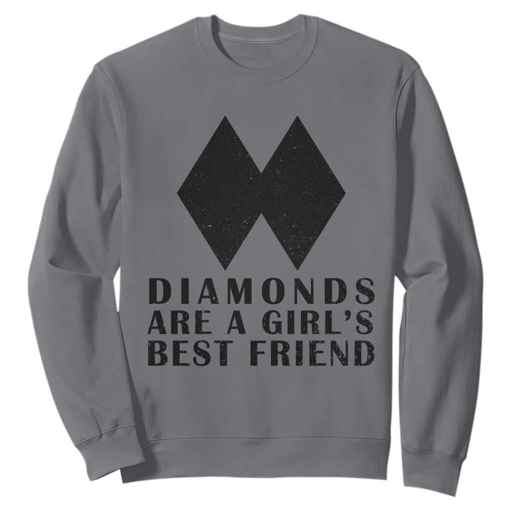 Funny Skiing Snowboarding Sweatshirt Diamonds Are A Girls Best Friend TS11 Charcoal Print Your Wear