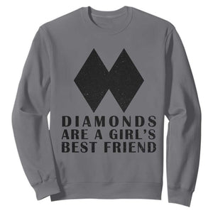 Funny Skiing Snowboarding Sweatshirt Diamonds Are A Girls Best Friend TS11 Charcoal Print Your Wear