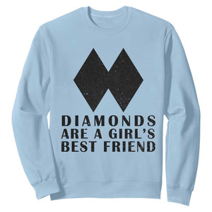 Funny Skiing Snowboarding Sweatshirt Diamonds Are A Girls Best Friend TS11 Light Blue Print Your Wear