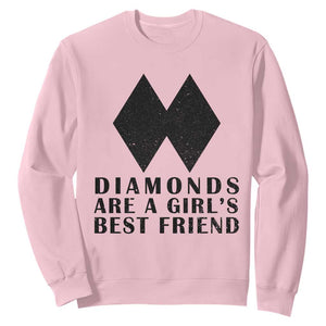 Funny Skiing Snowboarding Sweatshirt Diamonds Are A Girls Best Friend TS11 Light Pink Print Your Wear