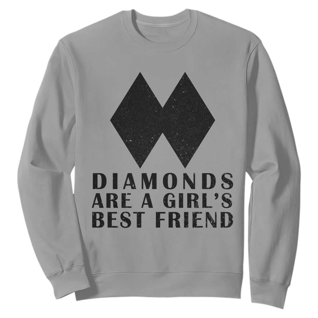 Funny Skiing Snowboarding Sweatshirt Diamonds Are A Girls Best Friend TS11 Sport Gray Print Your Wear