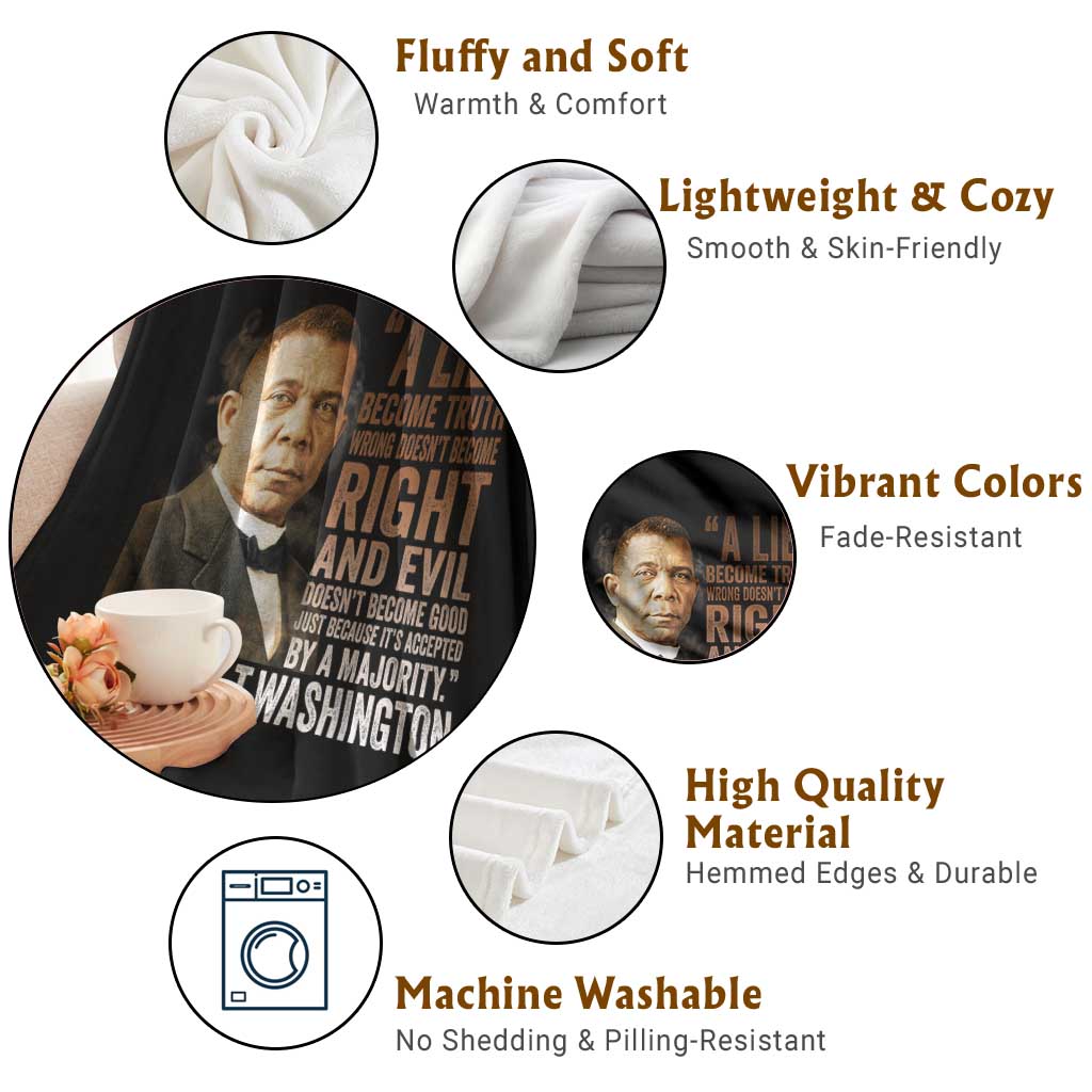 Booker Taliaferro Washington Throw Blanket A Lie Doesn't Become Truth Black History Month TS11 Print Your Wear