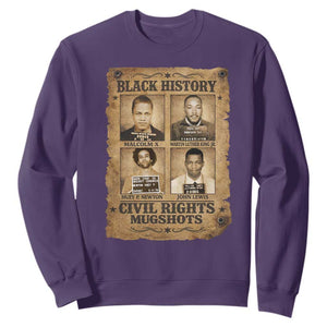 Black History Civil Rights Mugshots Sweatshirt Malcolm X MLK John Lewis Huey P Newton TS11 Purple Print Your Wear