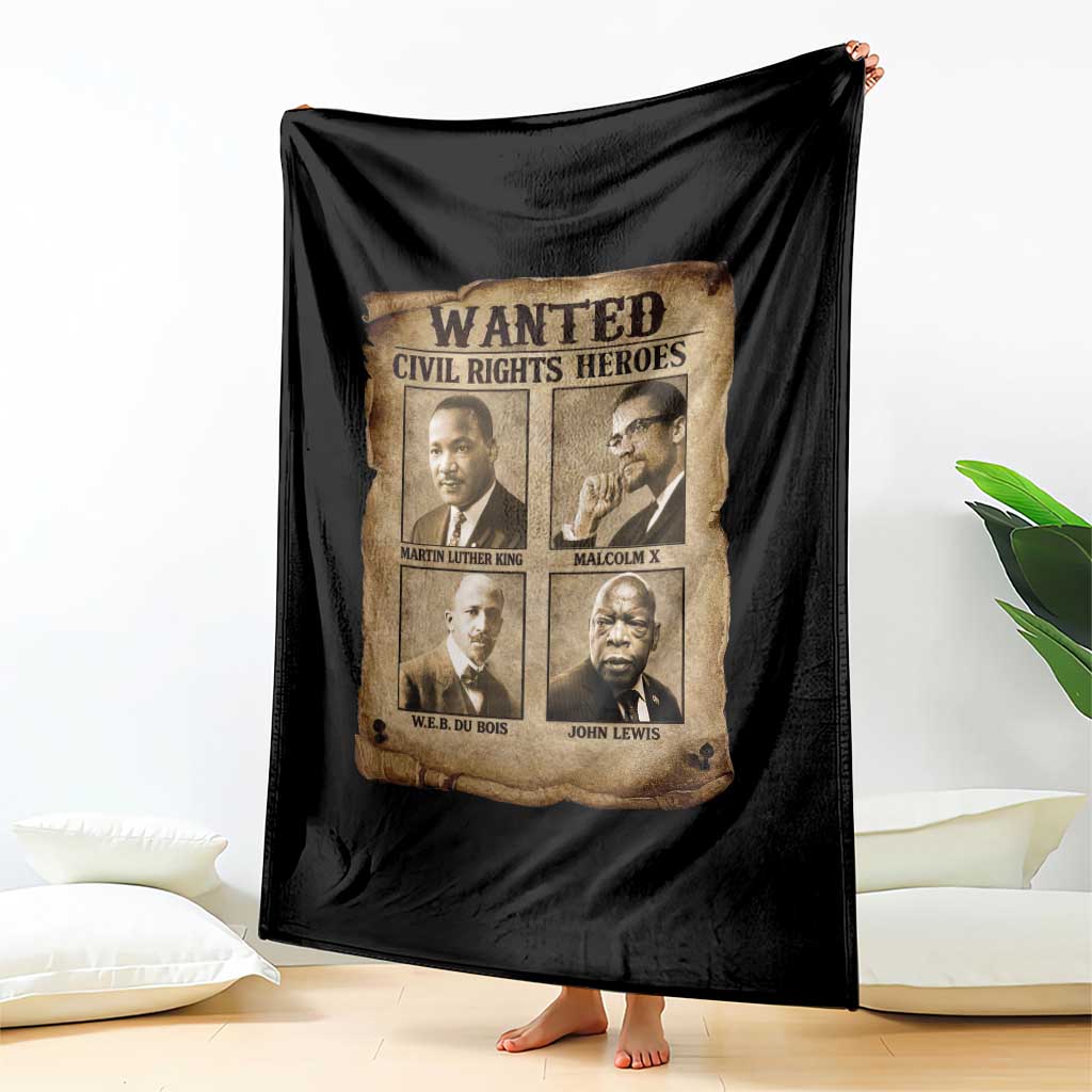 Black Leaders Throw Blanket Wanted Civil Rights Heroes MLK Malcolm X Web John Lewis TS11 Print Your Wear