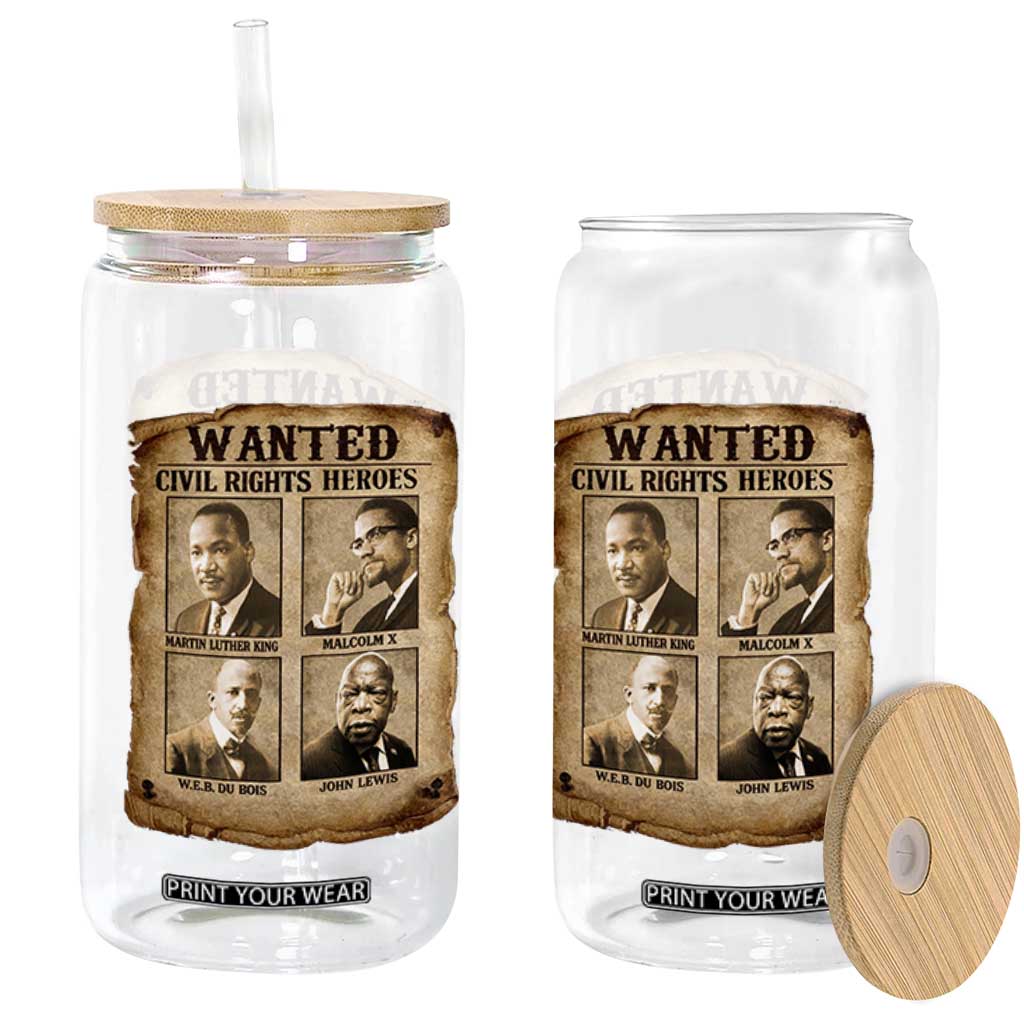 Black Leaders Glass Can Wanted Civil Rights Heroes MLK Malcolm X Web John Lewis TS11 Print Your Wear