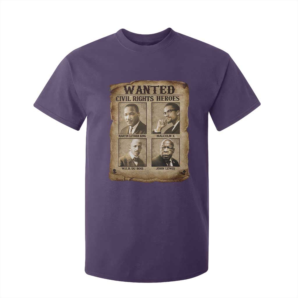 Black Leaders T Shirt For Kid Wanted Civil Rights Heroes MLK Malcolm X Web John Lewis TS11 Purple Print Your Wear